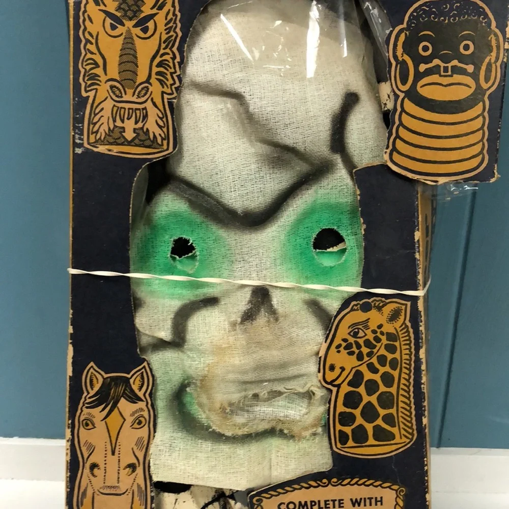 Vintage Ben Cooper Inc Spotlite Skeleton Halloween 2 kids Costume in box oddity‎